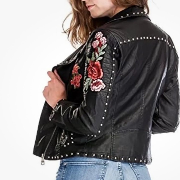 Embroidered leather jacket. - Picture 3 of 11